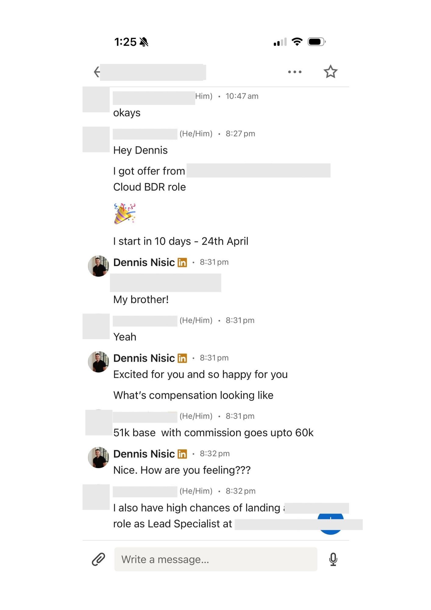 LinkedIn message screenshot 5